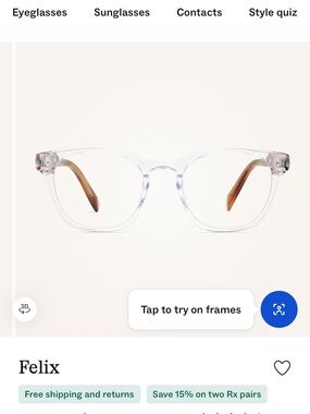 Warby Parker Blue Light Filtering Lenses for the Computer  - No prescription